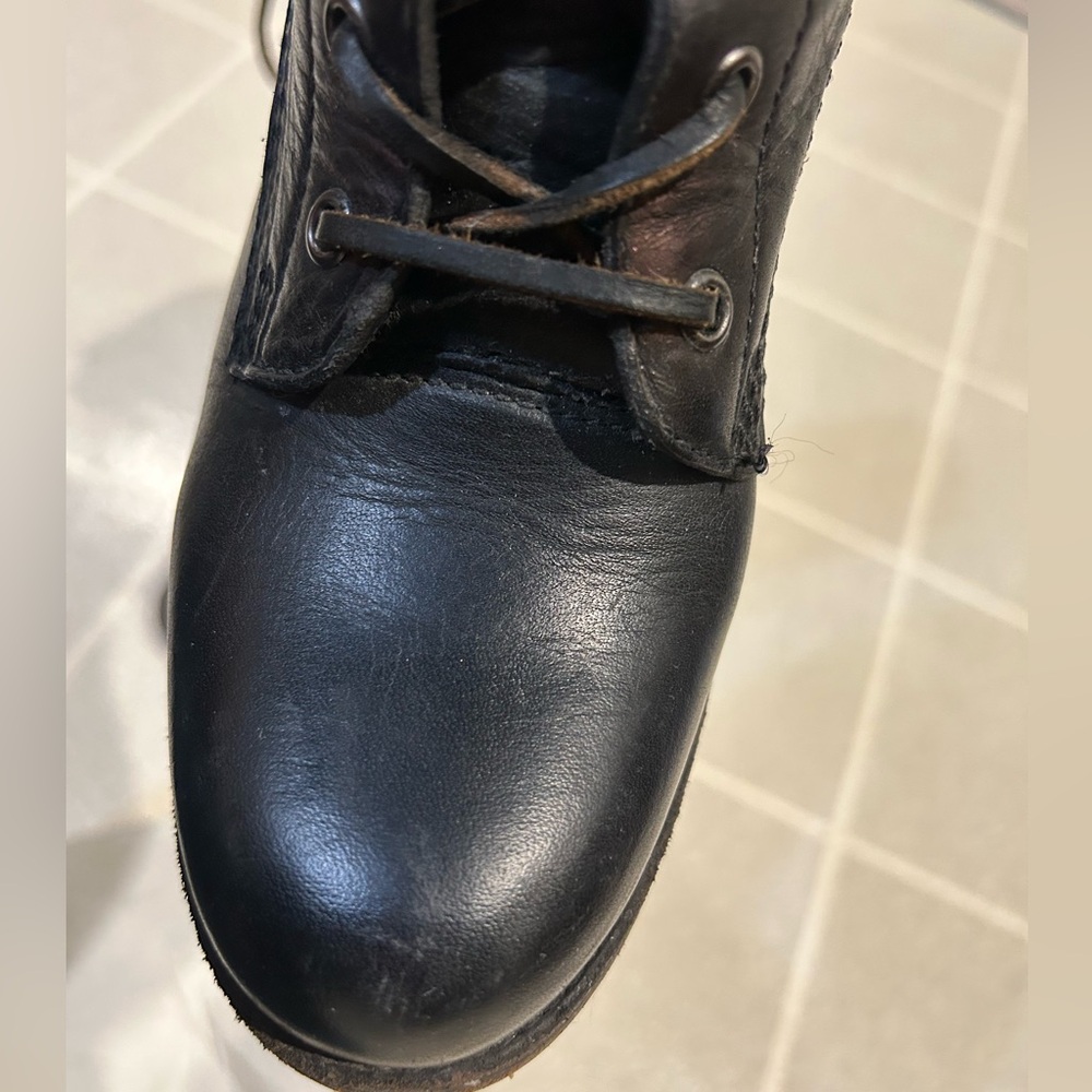 Frye Karen Tall Lace-Up Leather Boots black 7.5 - Picture 9 of 16